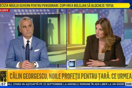 Călin Georgescu și Anca Alexandrescu în timpul confruntării de la Realitatea Plus