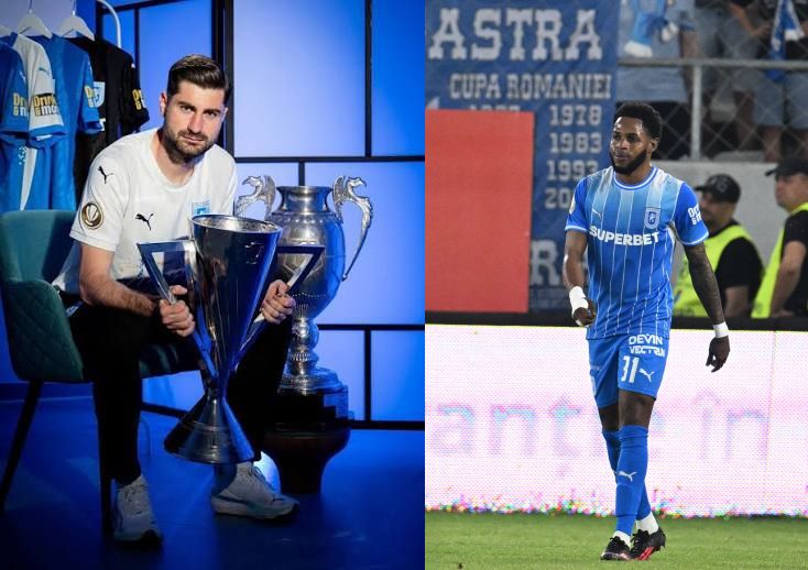 Florin Ștefan și Ronaldo Webster, doi fundași stânga care au trecut prin lotul Universității Craiova